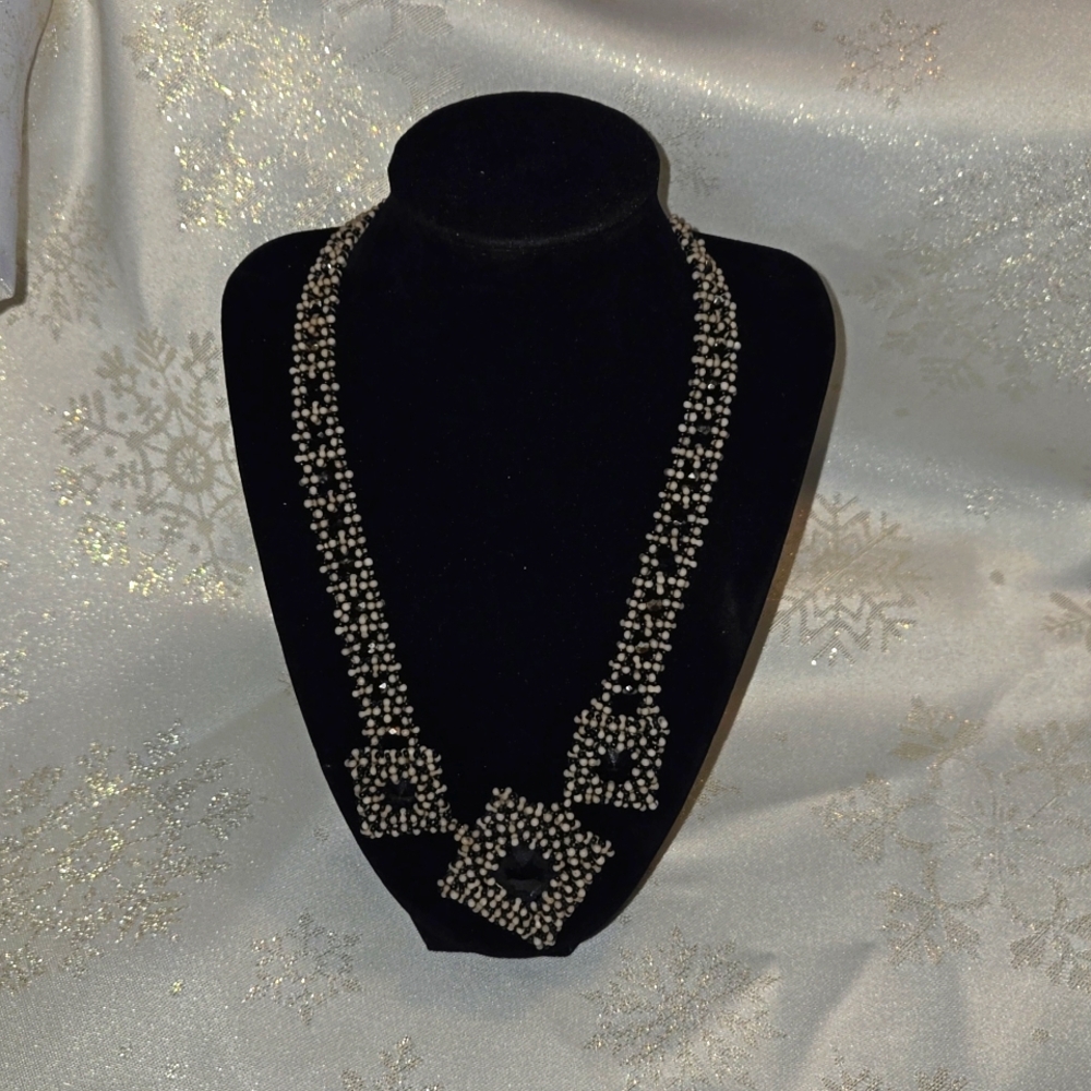 Hand crafted beaded necklace 19"